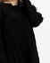 El Tawoos Kintwear Knitted Braid Long Sleeves Loose Pullover-Black