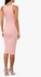 Light Pink Ribbed Lace-Up Midi Dress