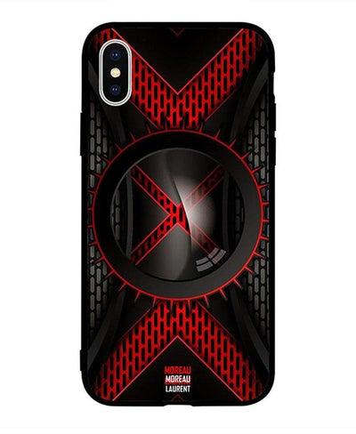 Skin Case Cover -for Apple iPhone X Black & Red Cross Sign Pattern Black & Red Cross Sign Pattern