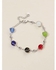 Bracelet & Anklet With Colorful Stone - Women Silver Plated