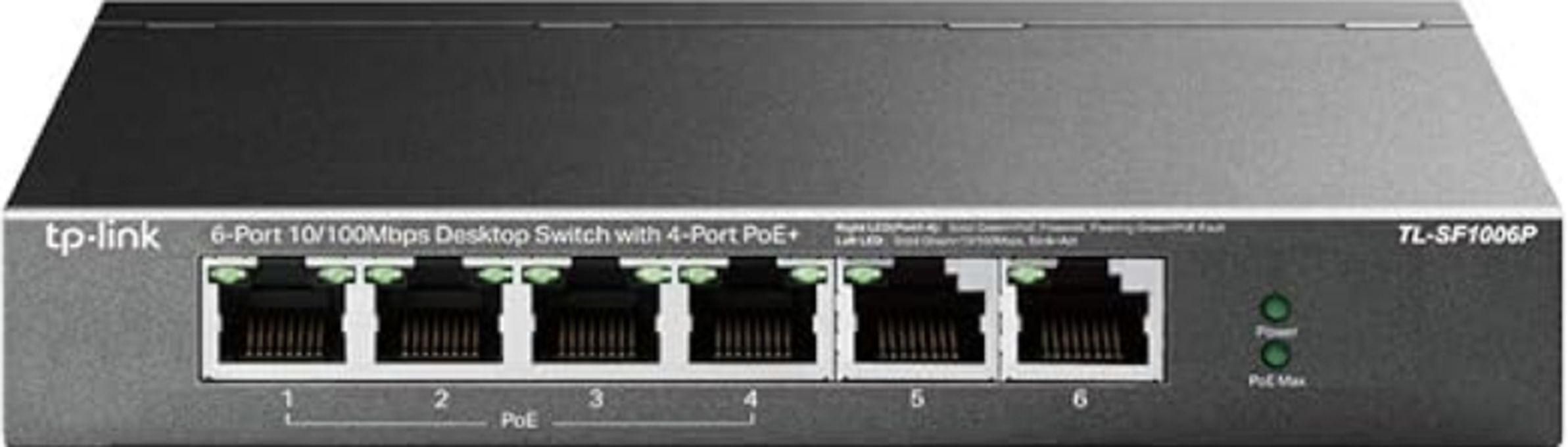 TP-Link 4x 10/100 Mbps 802.3af/at PoE+ Ports, 2x 10/100 Mbps Non-PoE Port’ 67 W PoE Power