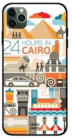غطاء حماية واقي لهاتف أبل آيفون 11 برو نمط مطبوع بعبارة "24 Hours in Cairo"