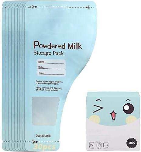 Portable Milk Powder Storage Bag, Disposable Baby Feeding Food Milk Powder Sealed, and Leakproof Pouches Container Formula Dispenser, for Newborn Parents and Family Travel 30 Pieces