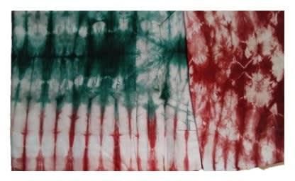 Tie And Dye Material -  Red And Green