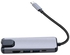 موزع 5 في 1 بمنفذ USB نوع C وموزع HDMI وUSB C إلى محول شبكة المحلية RJ45 إيثرنت جيجابت مناسب لجهاز ماك بوك برو ثندربولت 3 بمنفذ شحن USB-C رمادي