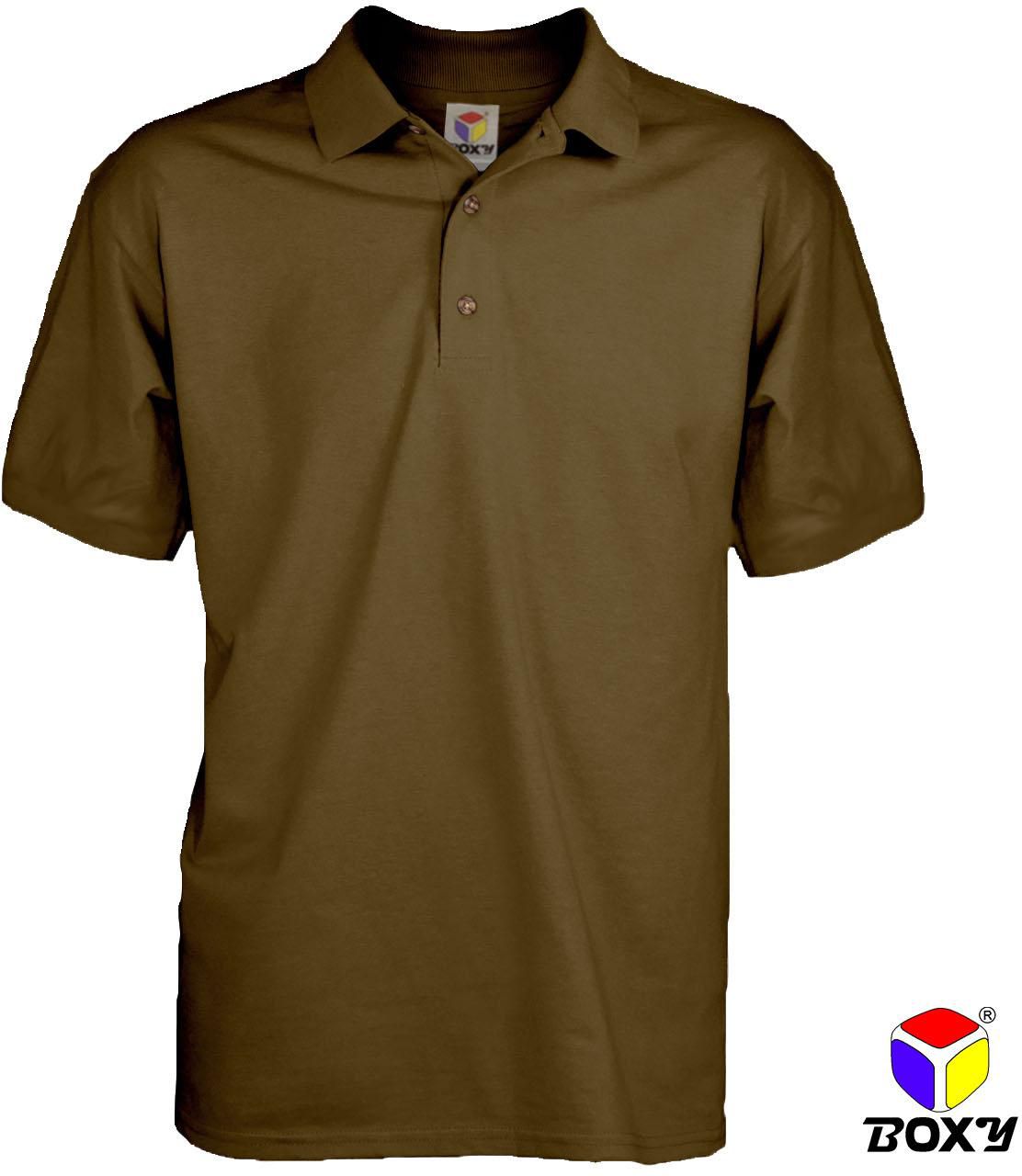 BOXY Microfiber  Short Sleeve Polo Shirts - 7 Sizes (Dark Brown)