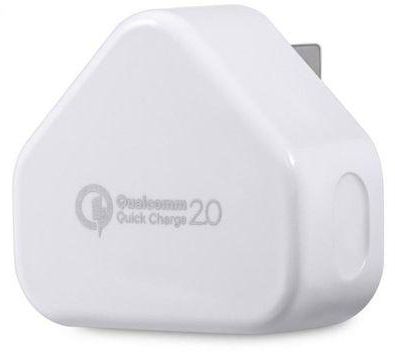Generic Quick Charger Dual USB Power Adapter Qualcomm Certificated QC2.0 UK - White