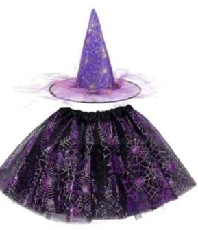 Witch Tutu Skirt , Hat, Purple