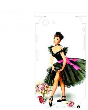 Printed Back Phone Sticker With The Edges For Iphone 6 Plus A Woman In A Black Dress