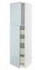 METOD / MAXIMERA خزانة عالية مع بابين/4 أدراج, أبيض/Sinarp بني, ‎60x60x220 سم‏ - IKEA