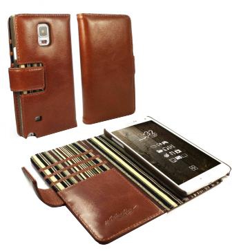 Alston Craig Leather Wallet Case for Samsung Galaxy Note 4 (Include Screen Protector) Brown