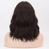Short Wavy Synthetic Hair Wig Natural Look And Heat Resistant Fiber Dark Brown With Bangs