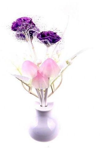 Generic Novelty USA Plug Night Light Flower LED Lamp 3 LEDs Mushroom Lamp