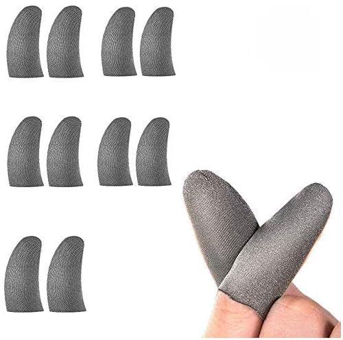 Finger Sleeves for Gaming [10 Pack] – with Silver Fiber 100% Coverage – for Mobile Games, Tablets – Smooth, Thin Anti-Sweat Breathable Material for Best Performance