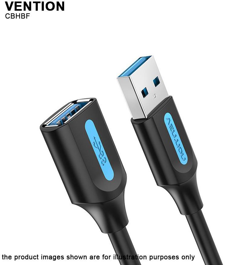 VENTION USB 3.0 A Male to A Female Extension Cable 1 Meter (Black)
