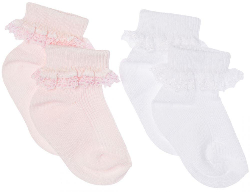 Prenatal 2 Pieces  Socks - Pink, 1-3 Months, 0-3 Months