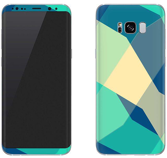 Vinyl Skin Decal For Samsung Galaxy S8 Checkered Aqua