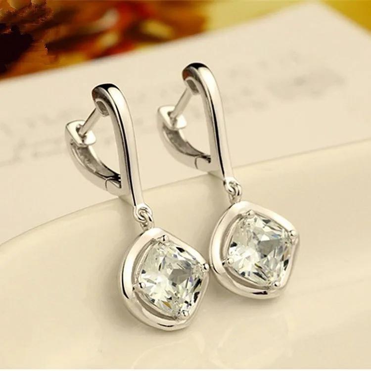 Temperament silver high-end earrings women's fashion silver earrings ear clips ear buckles