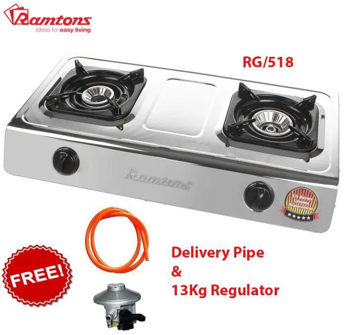 Ramtons RG/518, Stainless Steel, 2 Burner Gas Cooker