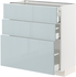 METOD / MAXIMERA Base cabinet with 3 drawers - white/Kallarp light grey-blue 80x37 cm