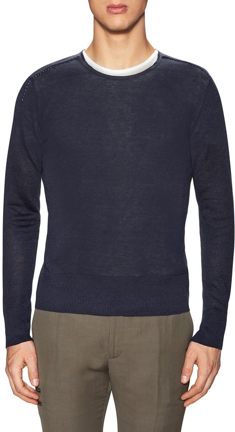 john varvatos collection - Linen Crewneck Sweater