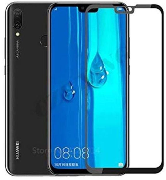 StraTG Huawei Y9 2019 Glass Screen Protector - Crystal Clear Protection For Your Smartphone Display - Black Frame