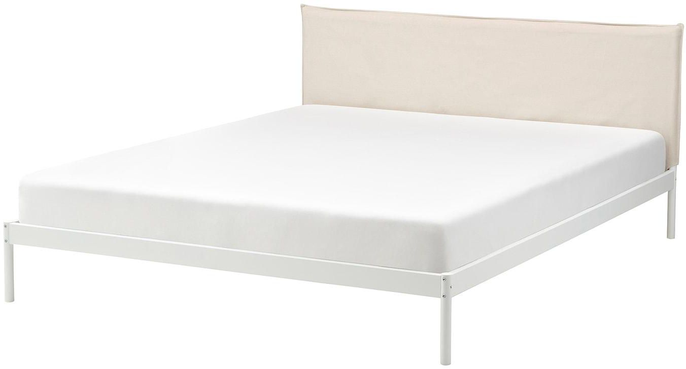 KLEPPSTAD هيكل سرير - أبيض/Vissle بيج ‎180x200 سم‏
