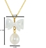 Vera Perla 10K Gold Pearl and Bow Mother of Pearl Delicate Necklace, 40cm