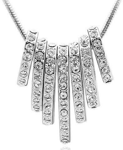 Ninabox Female White Gold Plated Clear Swarovski Crystal Pendant Necklace Jewellery Model NAG2546WW