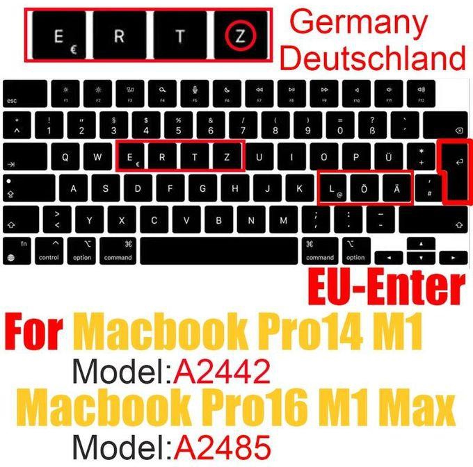 EU US keyboard cover for book pro 14 inch m1 a2442 book pro 16 inch m1 max a2485 differentguage layout