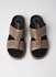 Textured Leather Sandals Stone