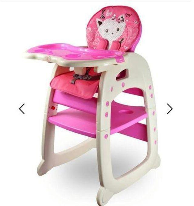 Comfy 3 In 1 Convertible Baby High Feeding Chair- Pink
