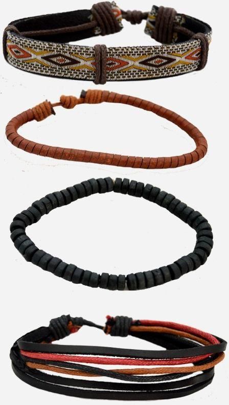 XP Jewelry Set Of 4 Mixed Leather Bracelets - Multicolor