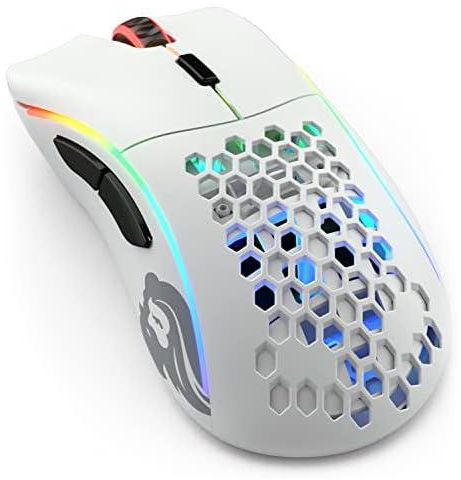 Glorious Model D Wireless Minus White Gaming Mouse - Wireless Gaming Mouse - Ultralight Ergonomic Mouse - Gaming Mouse Honeycomb - (Matte White Mouse)
