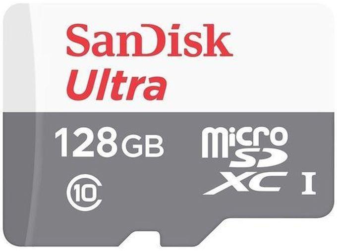 Sandisk بطاقة ذاكرة microSDXC من سانديسك الترا وسرعة 100 ميجابايت/ثانية، رمادي، 128 جيجا