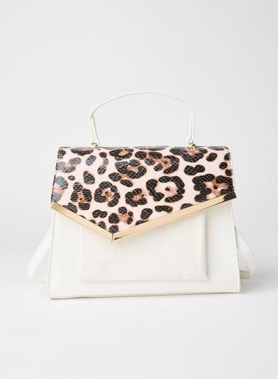 Animal Print Flap Closure Crossbody Bag For Women White/Pink/Black
