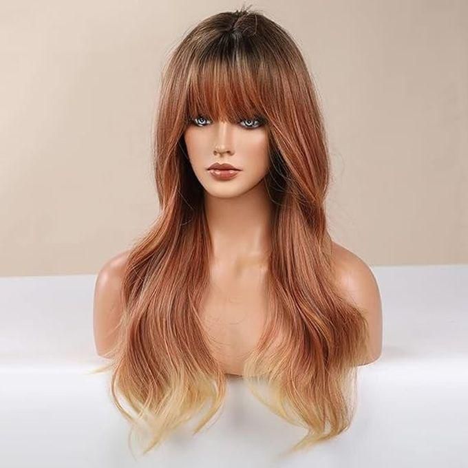 Synthetic Wig Blonde Hair Auburn Long Hair Wig, Layered Wig For Women Hair Wig