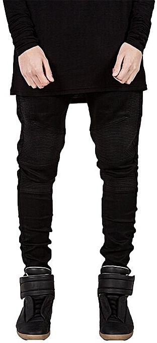 Fashion Men's Designed Straight Slim Fit Jeans - Black