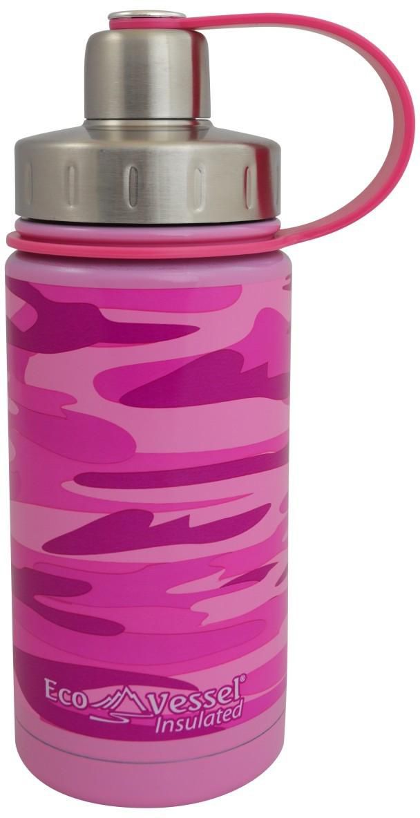 Eco Vessel Triple Insulated Steel Bottle - Pink Camouflage - 13oz