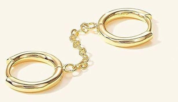 Gold Plated Earrings 1 Piece Piercing Hoop Earrings Chain For Women