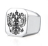 Trendy Stainless Steel Carving Double Eagle Head Square Finger Ring Vintage Jewelry Rings for Men