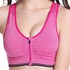 GLAMROOT Women's Padded Frontzip Racerback Sports Bra For Gym, Yoga, Pink (Size M to XL)