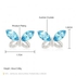 Ouxi Jewelry Blue Butterfly Platinum Plated Fashion Stud Drop Dangle Earrings for Women - Silver And Blue