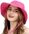 Vepeal Hollow Brimmed Sun Hat Pink