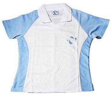Plain Basic Polo Neck Shirt Blue/White