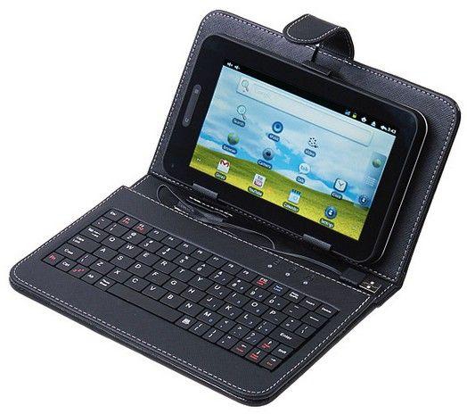 USB Keyboard Leather Cover Case Bag for 7" Tablet PC MID PDA VIA 8650 --black