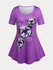 Floral Butterfly Print Plus Size Tunic T-shirt - 5x | Us 30-32