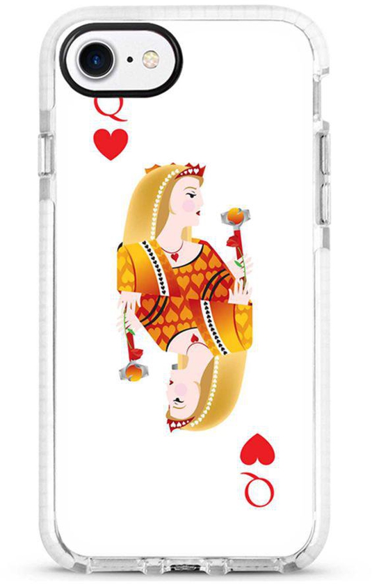 Protective Case Cover For Apple iPhone 8 Queen Of Hearts Full Print