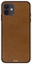 Textured Skin Case Cover -for Apple iPhone 12 Brown/Black Brown/Black
