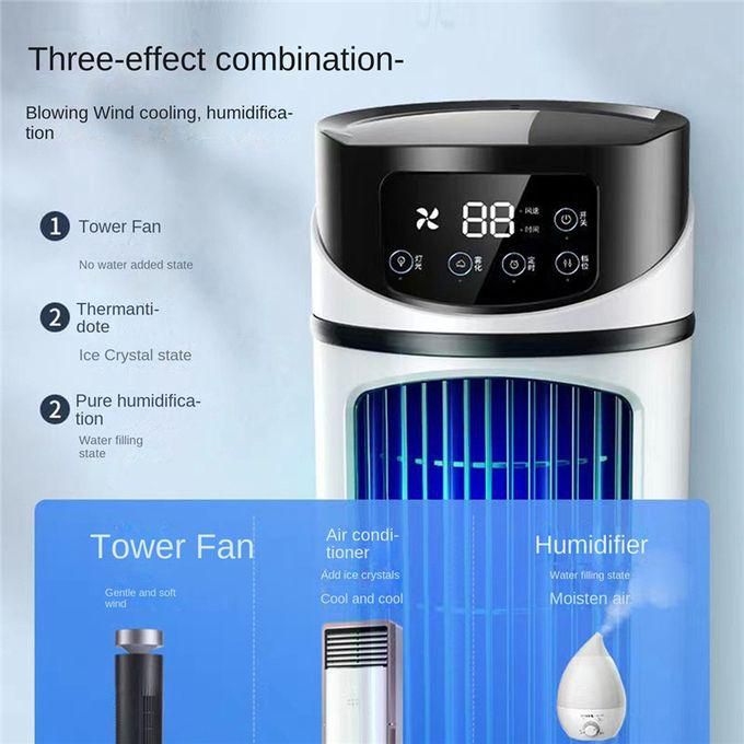 Portable Air Conditioner Home Mini Air Cooler Portable Air Conditioner for Office 6 Gears Wind Black White